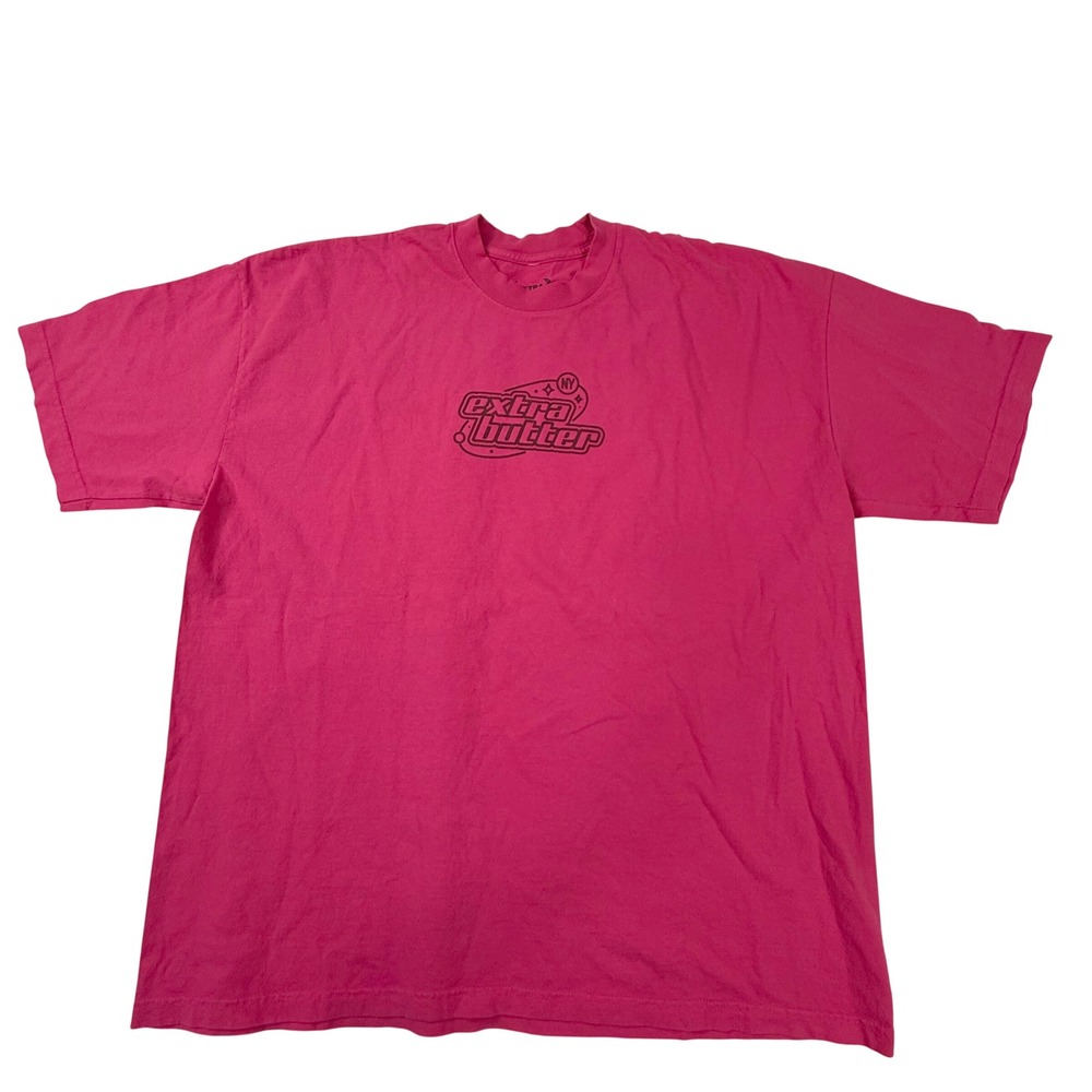 Extra Butter New York Graphic T-Shirt Mens 2X Pink Short Sleeve Streetwear Logo